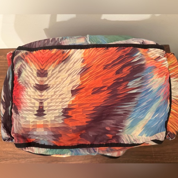 Kipling Large Multicolor Black Green Orange Blue Top Handle Shoulder Tote Bag - Picture 7 of 14